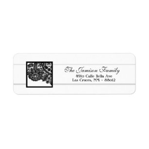 .75"x2.25" Return Address Label Vintage Black Lace