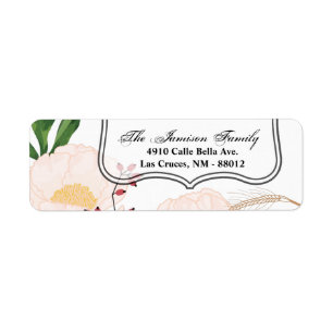.75"x2.25" Return Address Label White Floral Flowe