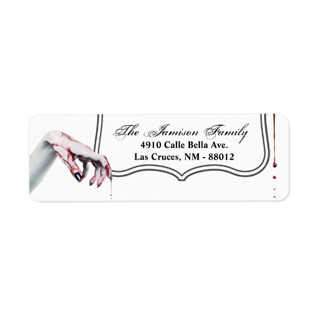 .75"x2.25" Return Address Label Zombie blood drip (Front)