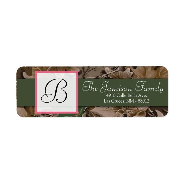 .75"x2.25" Return Address Pink Browning Camo (Front)