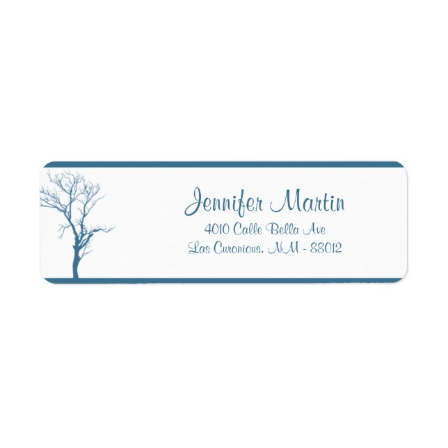 .75"x2.25" Return Address Winter Blue Christmas (Front)