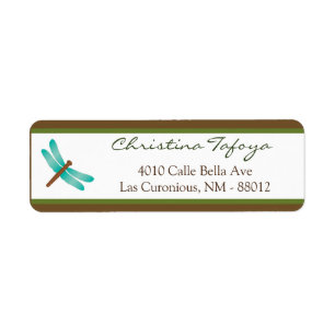 .75" x 2,25" Cattail/libellule d'adresse de retour