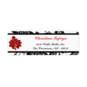 .75" x 2.25" Return Address Black Flourish Red Str