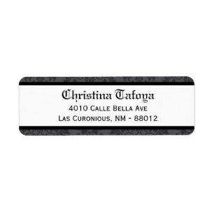 .75" x 2.25" Return Address Black Grey Formal Goth