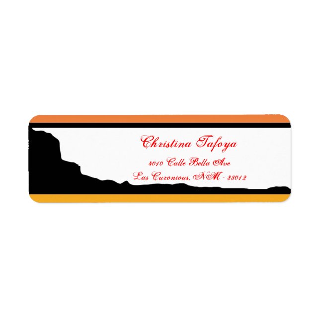 .75" x 2.25" Return Address Desert Mountain Sunset (Front)