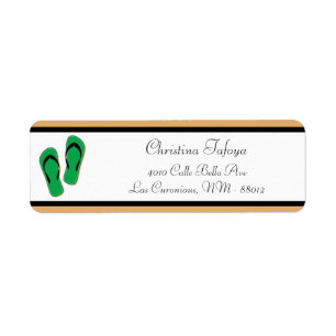 .75" x 2.25" Return Address His/Hers Sandals On Be