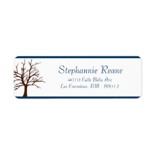 .75" x 2.25" Return Address Twinkling Snow / Tree