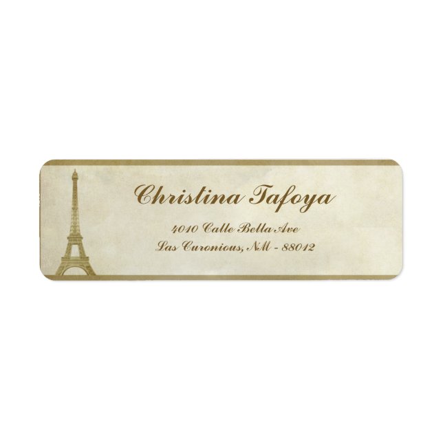 .75" x 2.25" Return Address Vintage Paris (Front)