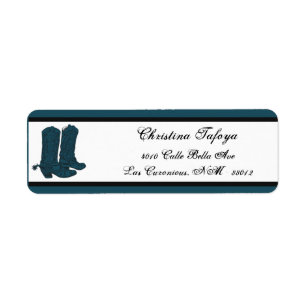.75" x 2.25" Return Address Western Blue Cowboys B