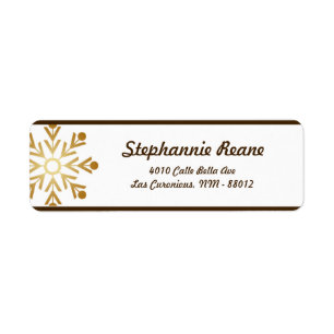 .75" x 2.25" Return Address Winter Brown / Stars