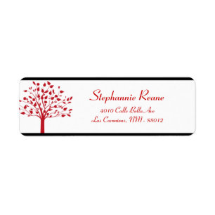 .75" x 2.25" Return Address Winter Grey/Red Tree