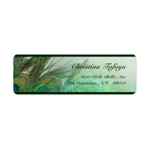 .75" x 2,25" vert de paon d'adresse de retour fait