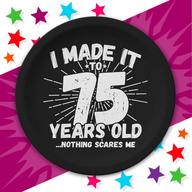 75 Year Old Sarcastic Meme Funny 75th Birthday Paper Plate (Creator Uploaded)