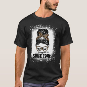 75 Years Old Awesome since 1948 Leopard 75th Birth T-Shirt