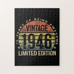75 Years Old Gifts Vintage 1946 Birthday Jigsaw Puzzle