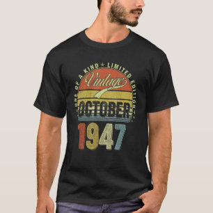 75 Years Old Vintage October 1947 75th Birthday Me T-Shirt