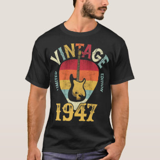 75 YearsOld Vintage 1947 Guitar Pick 75th Birthday T-Shirt