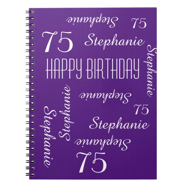 75e Anniversaire du livre d'invités de fête, noms  (Devant)