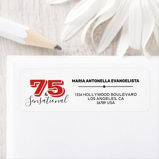 75e anniversaire fête 75 et Étiquette SENSATIONNEL (En situation)