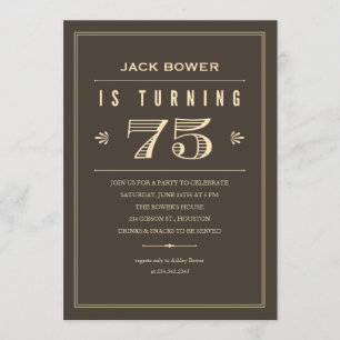 75e anniversaire Invitations pour hommes