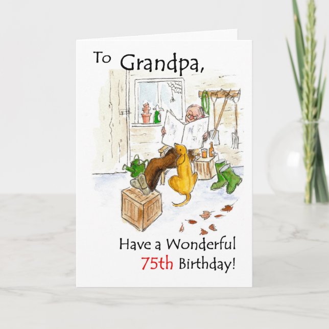 75e carte d'anniversaire pour un grand-père (Devant)