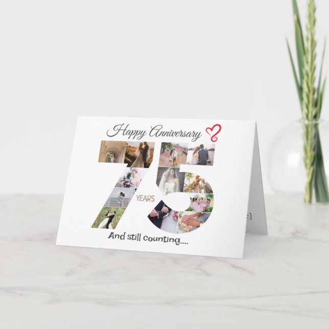 75e Mariage Carte photo de l'anniversaire (Devant)