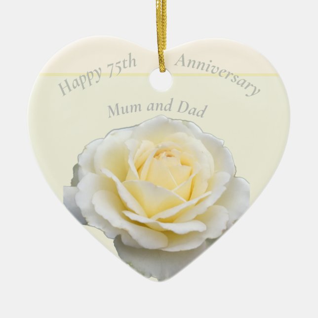 75th Anniversary Editable Ceramic Ornament (Front)