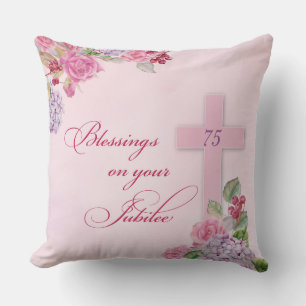 75th Anniversary of Religious Life Catholic Nun Throw Pillow