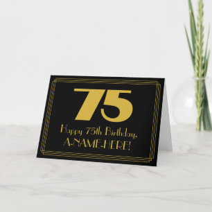 75th Birthday: Art Deco Inspired Look "75" & Name Card