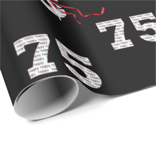 75th Birthday Balloon Bouquet Wrapping Paper