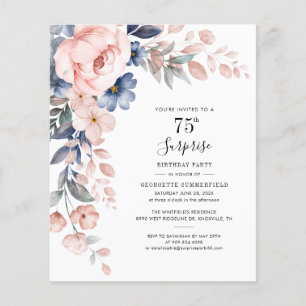 75th Birthday Botanical Floral Party Invitation