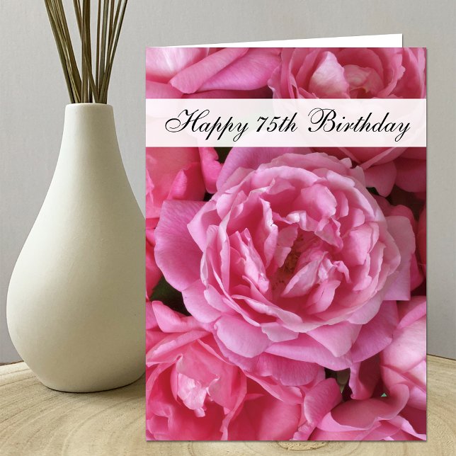 75th Birthday Card - Roses for 75 Year (Creator Uploaded)