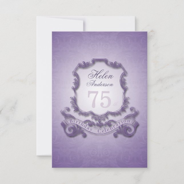 75th Birthday Celebration Vintage Frame Invitation (Front)
