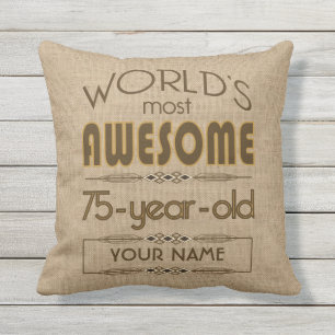 75th Birthday Celebration World Best Fabulous Throw Pillow