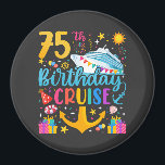 75th Birthday Cruise B-Day Party Circle Magnet<br><div class="desc">75th Birthday Cruise B-Day Party Funny design Gift Classic Circle Magnet Classic Collection.</div>