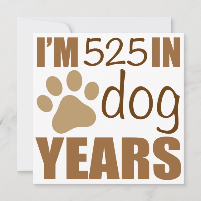75th Birthday Dog Years Card (Front)