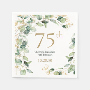 75th Birthday Eucalyptus Napkin