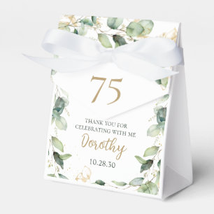 75th Birthday Eucalyptus Thank You Favor Box