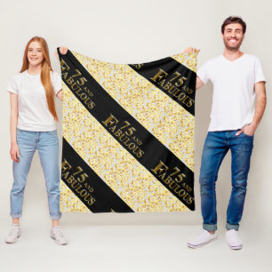 75th Birthday  Fleece Blanket