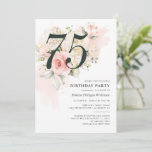 75th Birthday Floral Watercolor Pink Greenery Invitation<br><div class="desc">Create your unique 75th birthday party invitation with our floral watercolor pink flowers and eucalyptus greenery design. Perfect to repurpose for any age by clicking the "Personalized" button.</div>