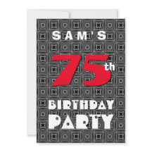 75th Birthday For Him Black White Pattern A11