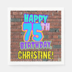 75th Birthday ~ Fun, Urban Graffiti Inspired Look Napkin