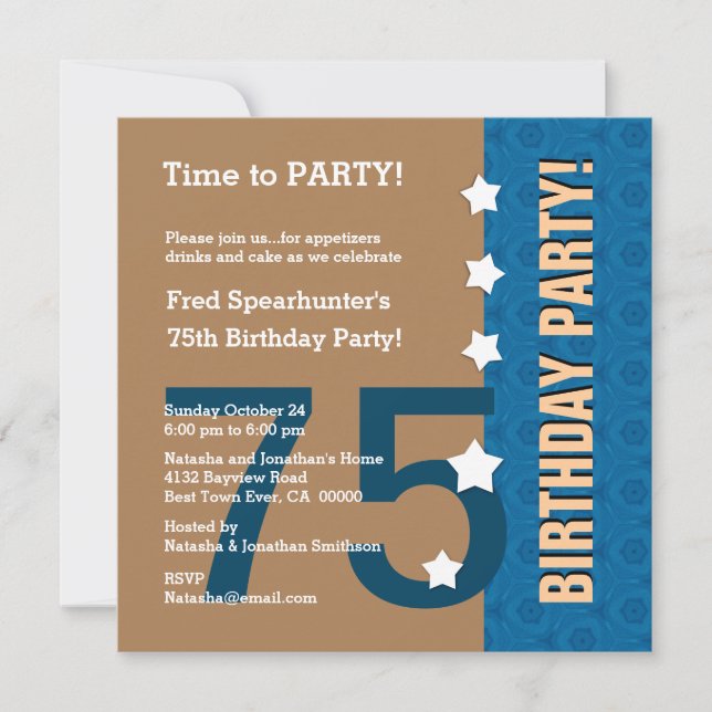 75th Birthday Funny NOT Over the Hill Z75C Invitation (Front)