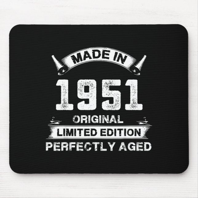 75th Birthday Gift For Legends Made In 1951 75 Yea Mouse Pad (Front)