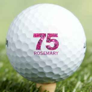 75th Birthday Gift for Mom – Elegant Pink 75 Golf Balls