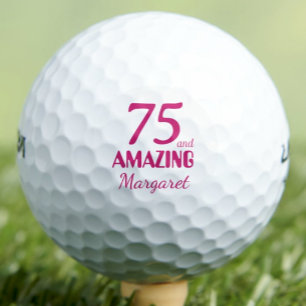 75th Birthday Gift for Mom Pink Amazing Golfer Golf Balls