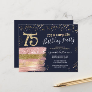 75th Birthday Glitter Cake Surprise Budget