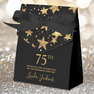 75th Birthday Gold Stars Thank You  Favor Box