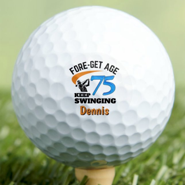 75th Birthday Golf Balls 75 Years Funny Gift Blue (Creator Uploaded)