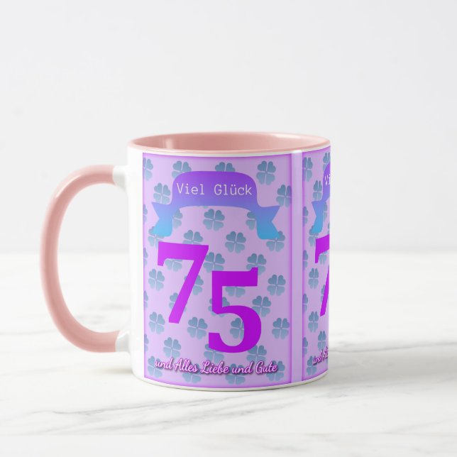 75th Birthday In German Mug (Gauche)